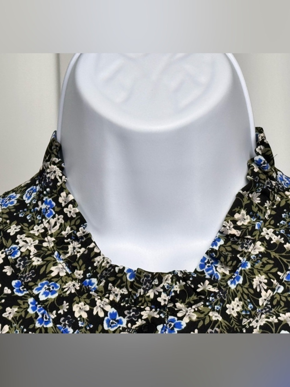 41 Hawthorn Floral Ruffle Hem Blouse Size S Petite Boho Long Sleeve - Picture 4 of 12